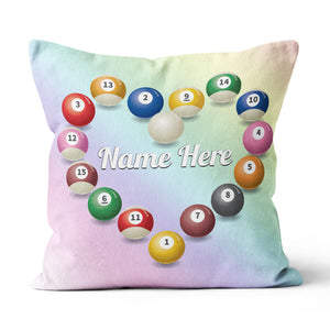 Customized Billiard Balls Heart Shape Pillow, Valentine Gifts For Pooler TDM0874