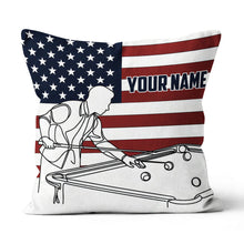 Load image into Gallery viewer, Patriotic US Flag Billiard Player Pillows Custom Billiard Throw Pillow TDM0823