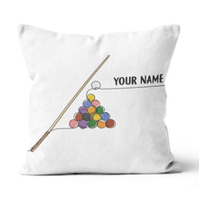 Load image into Gallery viewer, Personalized Pool Billiards Games Pillows, Custom Billiard White Pillows TDM0811