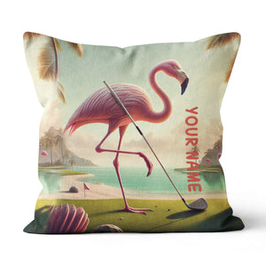 Golf Flamingo Tropical Custom Pillow Personalized Golf Gifts For Golfer LDT1169