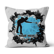 Load image into Gallery viewer, Personalized Grunge Billiard Throw Pillows, Custom Adjustable Pillow For Pool Lover TDM0927
