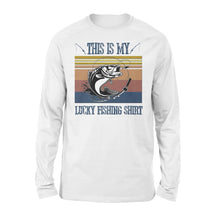 Load image into Gallery viewer, Lucky Largemouth Bass Fishing Vintage style Long sleeve shirt design This is my Lucky Fishing shirt for Fishing lovers - SPH96