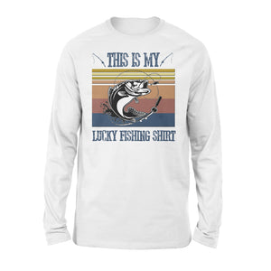 Lucky Largemouth Bass Fishing Vintage style Long sleeve shirt design This is my Lucky Fishing shirt for Fishing lovers - SPH96