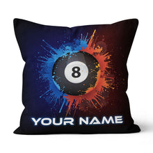 Load image into Gallery viewer, Personalized Water And Fire 8 Ball Billiard Pillow Custom Billiard Gifts VHM0830