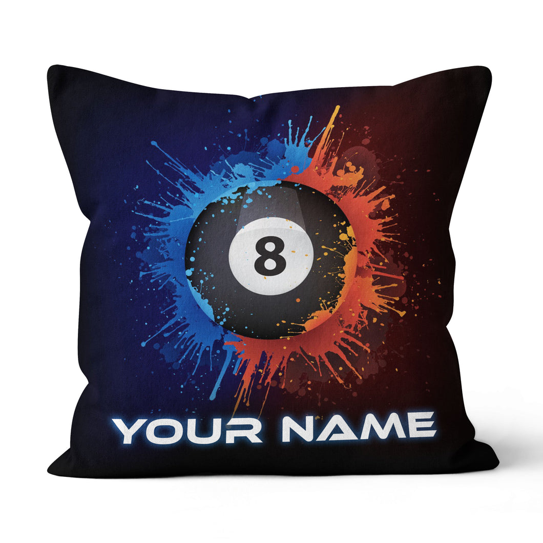 Personalized Water And Fire 8 Ball Billiard Pillow Custom Billiard Gifts VHM0830