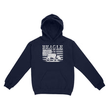 Load image into Gallery viewer, Beagle Dog American Flag Shirt, Mens Beagle Gift, Dog Lover, Hunting Dog Standard Hoodie FSD2345D01