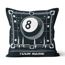 Load image into Gallery viewer, Funny 8 Ball Pool Billiards Games Custom Black Pillows, Billiard Gifts TDM0819