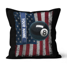 Load image into Gallery viewer, Patriotic American Flag Custom 8 Ball Pool Billiard Sports Throw Pillows TDM0773