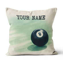 Load image into Gallery viewer, Personalized Billiard 8 Ball Pillow, Custom Throw Pillow Billiards Gifts VHM0883