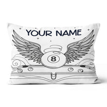 Load image into Gallery viewer, Personalized Billiard 8 Ball Wings Line Drawing Pillow, Billiards Gifts VHM0900