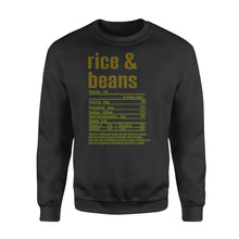 Load image into Gallery viewer, Rice &amp; Beans nutritional facts happy thanksgiving funny shirts - Standard Crew Neck Sweatshirt