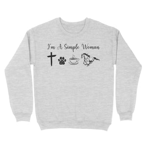 I am a simple women dog, coffee, horse shirt, horse girl shirt D06 NQS1674 - Standard Crew Neck Sweatshirt