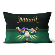 Load image into Gallery viewer, Personalized Name 3D Billiards Table Pool Game Pillow Best Throw Pillows TDM0767
