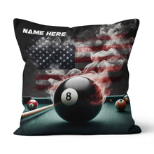 Load image into Gallery viewer, Customized Patriotic US Flag Billiard Pillows, 8 Ball Pool Throw Pillows TDM0841