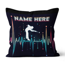 Load image into Gallery viewer, Funny Colorful Heartbeat Billiard Player Throw Pillow Custom Pool Throw Pillow TDM0893