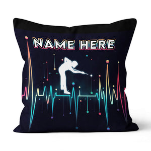 Funny Colorful Heartbeat Billiard Player Throw Pillow Custom Pool Throw Pillow TDM0893
