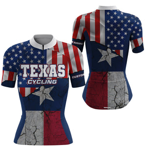 Texas cycling jersey for Men Women UPF50+ bike shirts USA bicycle gear with 3 pockets & full zip| SLC174