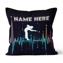 Load image into Gallery viewer, Funny Colorful Heartbeat Billiard Player Throw Pillow Custom Pool Throw Pillow TDM0893