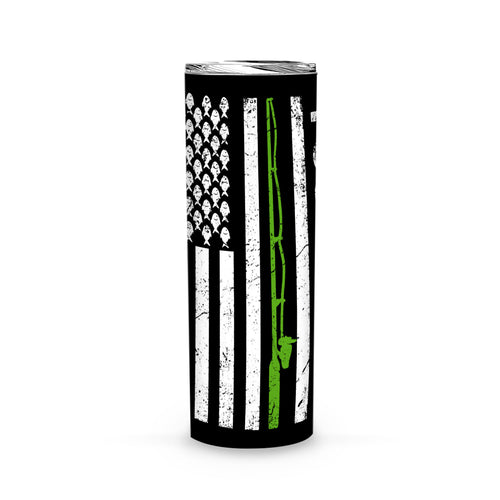 Fishing Gifts for Men - Fishing Tumbler - 20oz Stainless Steel Travel Tumbler for Coffee or Beer Cup - Skinny Tumbler