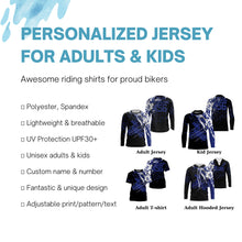 Load image into Gallery viewer, Personalized dirt bike jersey adult&amp;kid UPF30+ Motocross MX racing off-road motorcycle - Blue| NMS909