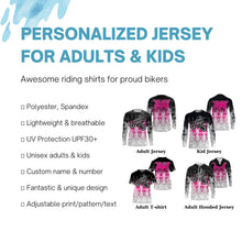 Load image into Gallery viewer, Adult&amp;Kid custom Motocross jersey UPF30+ MX racing biker girl womens off-road dirt bike racewear| NMS925