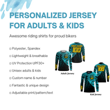 Load image into Gallery viewer, Custom turquoise motocross jersey UV protect kid&amp;adult dirt bike sprocket chain MX racing off-road| NMS895