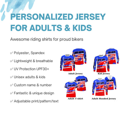 BMX Life Custom American adult kid BMX jersey UPF30+ Extreme sport cycling gear USA bike shirts | SLC80