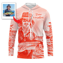 Load image into Gallery viewer, Fishing Shirt Custom Name, Image, Time, Location 3D UV protection Shirts UPF 30+ Fishing gift| Red - TMTS050