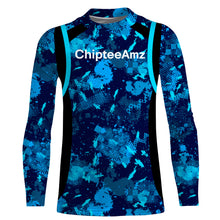 Load image into Gallery viewer, Chipteeamz Fishing Blue Camo UV Protection Shirt for Men, Women and Kid, Fishing gift TMTS067