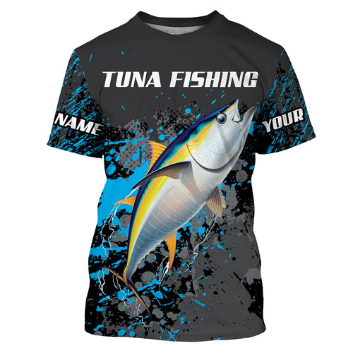 Yellowfin Tuna Fishing custom name dri Sun protection Shirts UPF 30+ Personalized fishing gifts - HVFS051