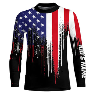 American Flag UV Protection Custom Long Sleeve Shirts Upf 30+ Patriotic Fishing Apparel TTN120