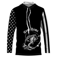 Load image into Gallery viewer, Personalized Bass Fishing Tattoo American Flag UV Protection Customized Shirt, Gift For Fisherman TTN62