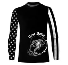 Load image into Gallery viewer, Personalized Bass Fishing Tattoo American Flag UV Protection Customized Shirt, Gift For Fisherman TTN62