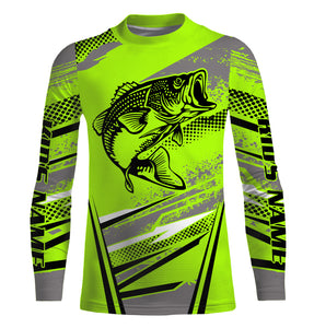 Personalized Bass Fishing Jerseys, Green Fishing Apparel UV Protection, Gift for Fishing Lovers TTN84