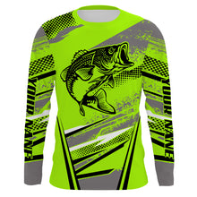 Load image into Gallery viewer, Personalized Bass Fishing Jerseys, Green Fishing Apparel UV Protection, Gift for Fishing Lovers TTN84