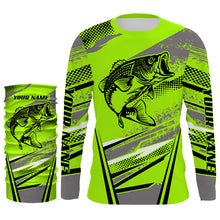 Load image into Gallery viewer, Personalized Bass Fishing Jerseys, Green Fishing Apparel UV Protection, Gift for Fishing Lovers TTN84