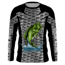 Load image into Gallery viewer, Personalized Bass Fishing jerseys, Bass Fishing scales Custom Long Sleeve Fishing tournament shirts - TTN37