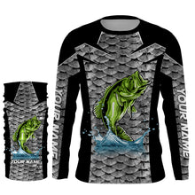 Load image into Gallery viewer, Personalized Bass Fishing jerseys, Bass Fishing scales Custom Long Sleeve Fishing tournament shirts - TTN37