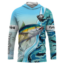 Load image into Gallery viewer, Tuna Fishing Shirts Blue Ocean Camouflage Performance Fishing Shirt, Sun Protection Long Sleeve, Perfect Gift for Fisherman TTN39