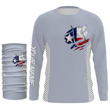 Load image into Gallery viewer, Texas Flag Fish Hook Custom UV Protection Long Sleeve Performance Fishing Shirts TTN78