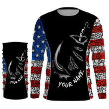 Load image into Gallery viewer, American Flag 3D Fish hook Customize UV Protection Long sleeve performance Patriot Fishing Shirts TTN50