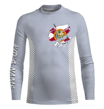 Load image into Gallery viewer, Florida Flag Fish Hook Custom UV Protection Long Sleeve performance Fishing Shirts TTN70