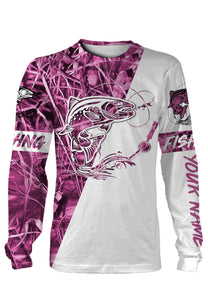 Trout Personalized fishing tattoo pink camo full printing Long sleeve, Hoodie, Zip up hoodie, T-shirt - FSA20