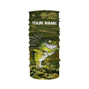 Largemouth Bass fishing camo custom name with angry bass fish ChipteeAmz's art UV protection shirts AT032