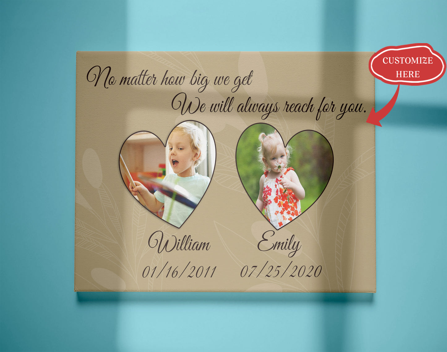 Personalized Canvas| We Will Always Reach For You - Custom Picture Canvas for Family| Meaningful Gift T165