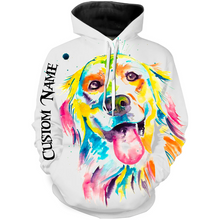 Load image into Gallery viewer, Colorful Labrador Retriever T-shirt Long Sleeve Hoodie| Custom Name Shirt for Labrador Lover, Lab Owner JTSD292