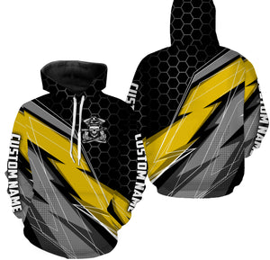 Personalized Riding Jersey T-shirt Hoodie, Motocross Racing Dirt Bike Motorcycle Off-Road Biker Yellow| NMS279