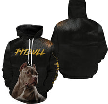 Load image into Gallery viewer, Love Pitbull Hoodie Long Sleeve T-shirt| Custom Name Unisex Pitbull Shirt for Pitbull Owner Dog Lover| JTSD274
