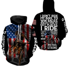 Load image into Gallery viewer, Dirt Bike American Flag Personalized Long Sleeves, Hoodie, Motocross Off-road Racing Patriotic Riders| NMS289