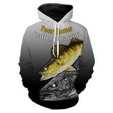 Load image into Gallery viewer, Walleye warrior walleye fishing customize name all-over print shirts